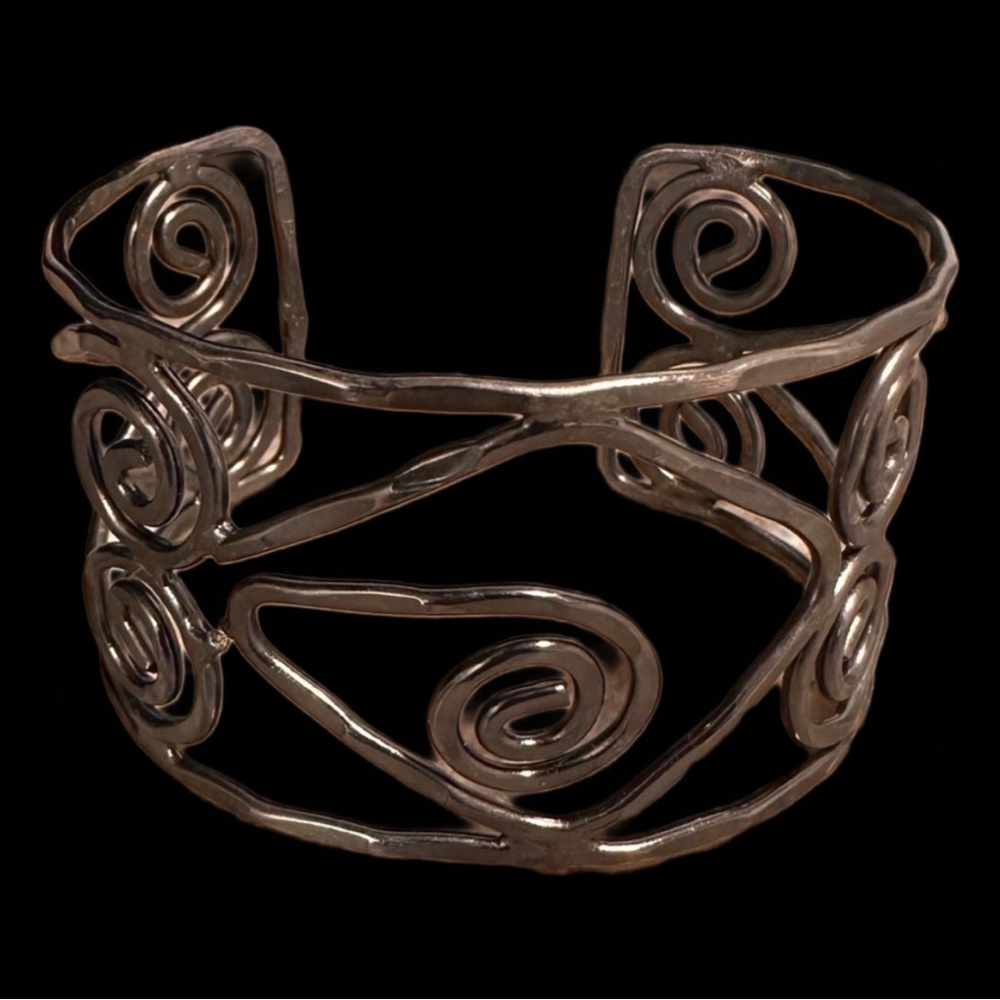 Jewelry Bundle (3), 2 Chain Necklaces & 1 Cuff Spiral Bracelet Gunmetal Handmade - Picture 9 of 12
